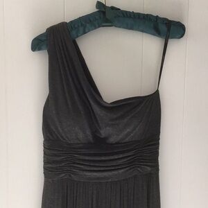 Laundry by Shelli Segal Grey One Shoulder maxi dress Size 4
